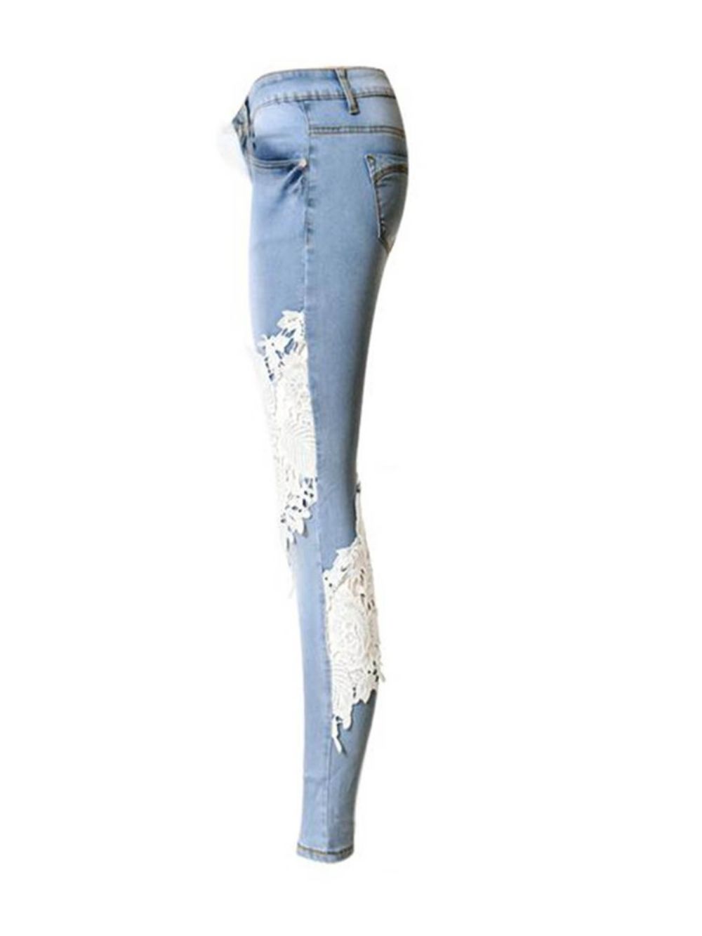 Jeans Feminino Patchwork Cintura Baixa