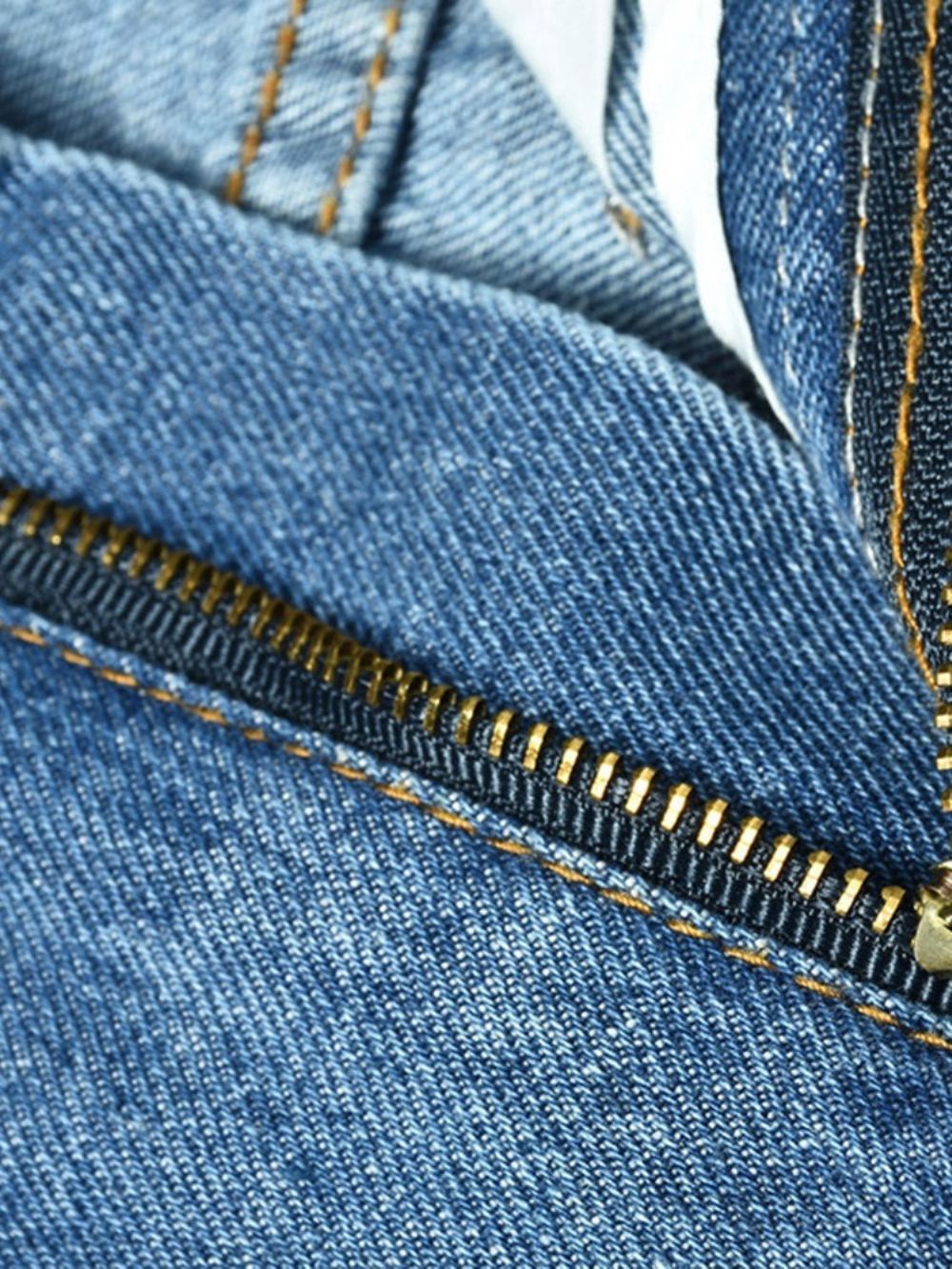 Jeans Lavável Com Zíper