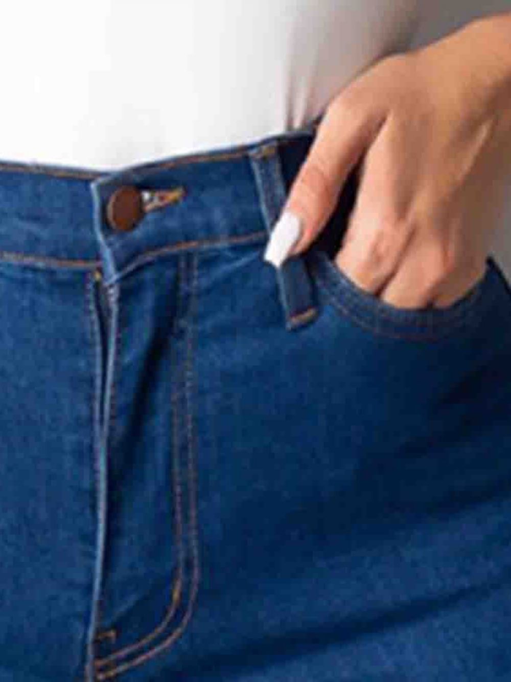 Jeans Lisos E Finos De Cintura Alta