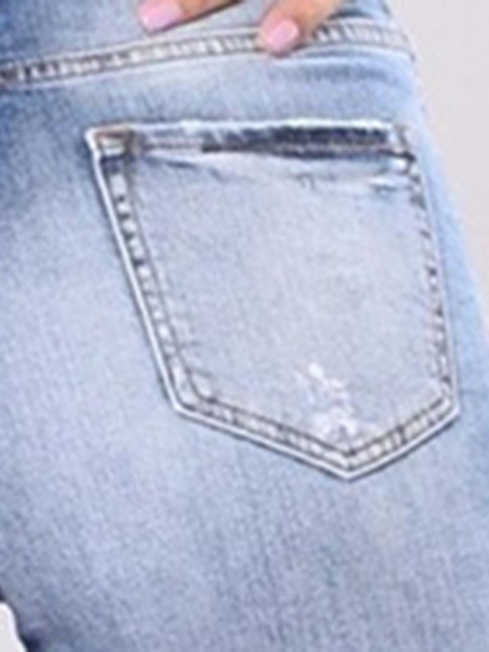 Jeans Slim Lavável Simples Rasgado