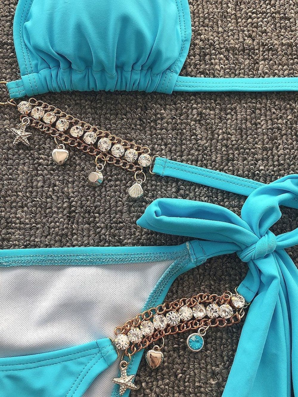 Conjunto De Biquíni De Banho Sexy Com Cadarço