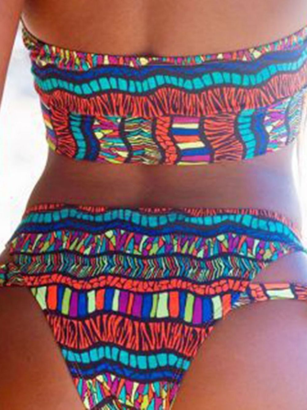 Conjunto De Biquíni Oco Colorido Bloco De Banho Sexy