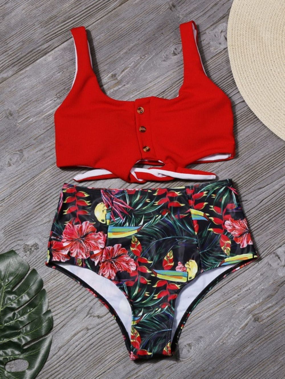 Conjunto De Biquíni Roupa De Banho Feminina Floral Sexy