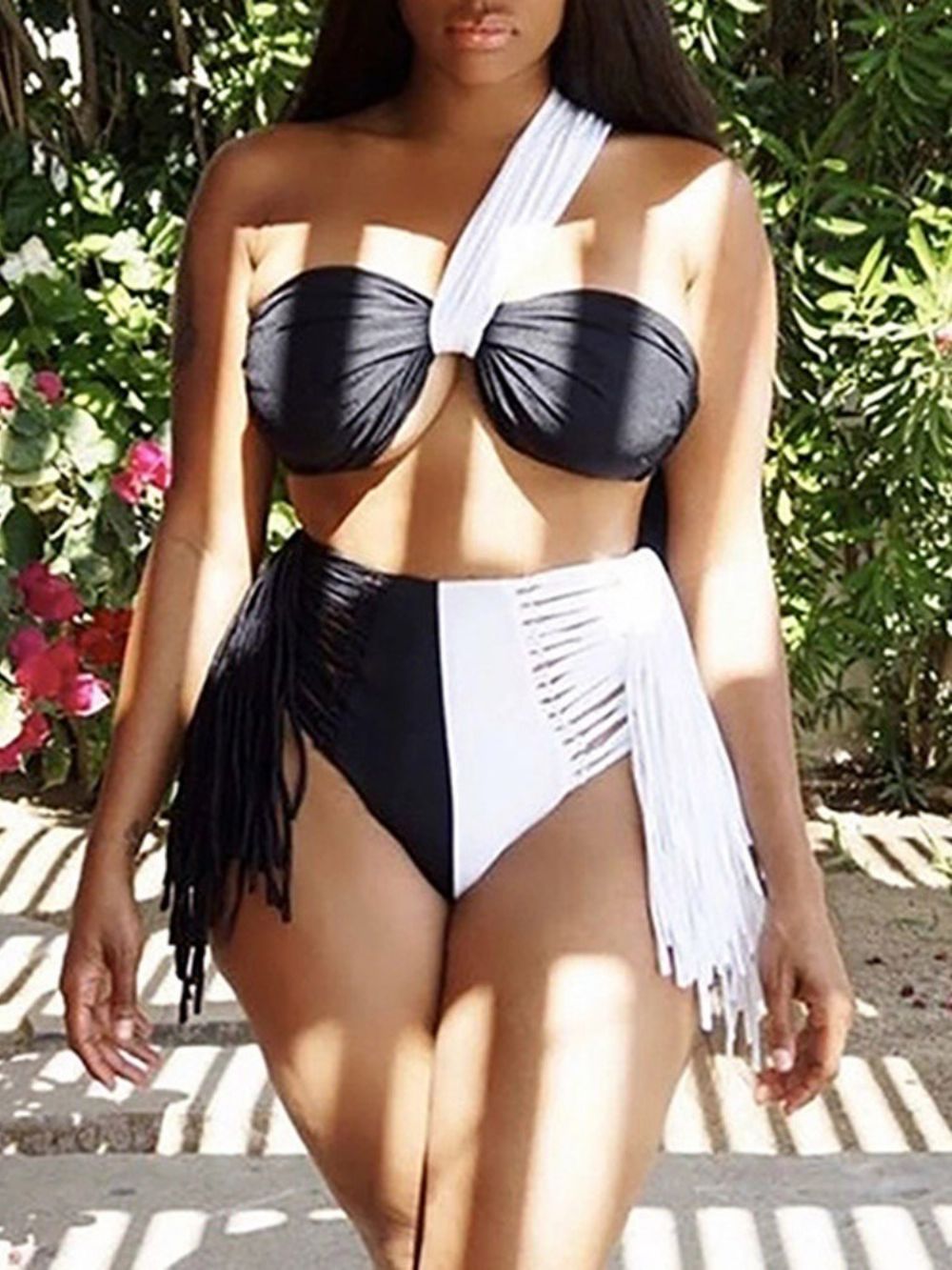 Conjunto De Roupas De Banho Femininas Color Block Western Tankini