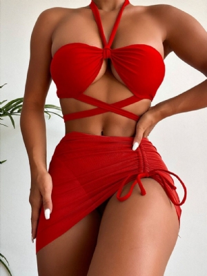 Conjunto Sexy Tankini Roupa De Banho Simples Feminina