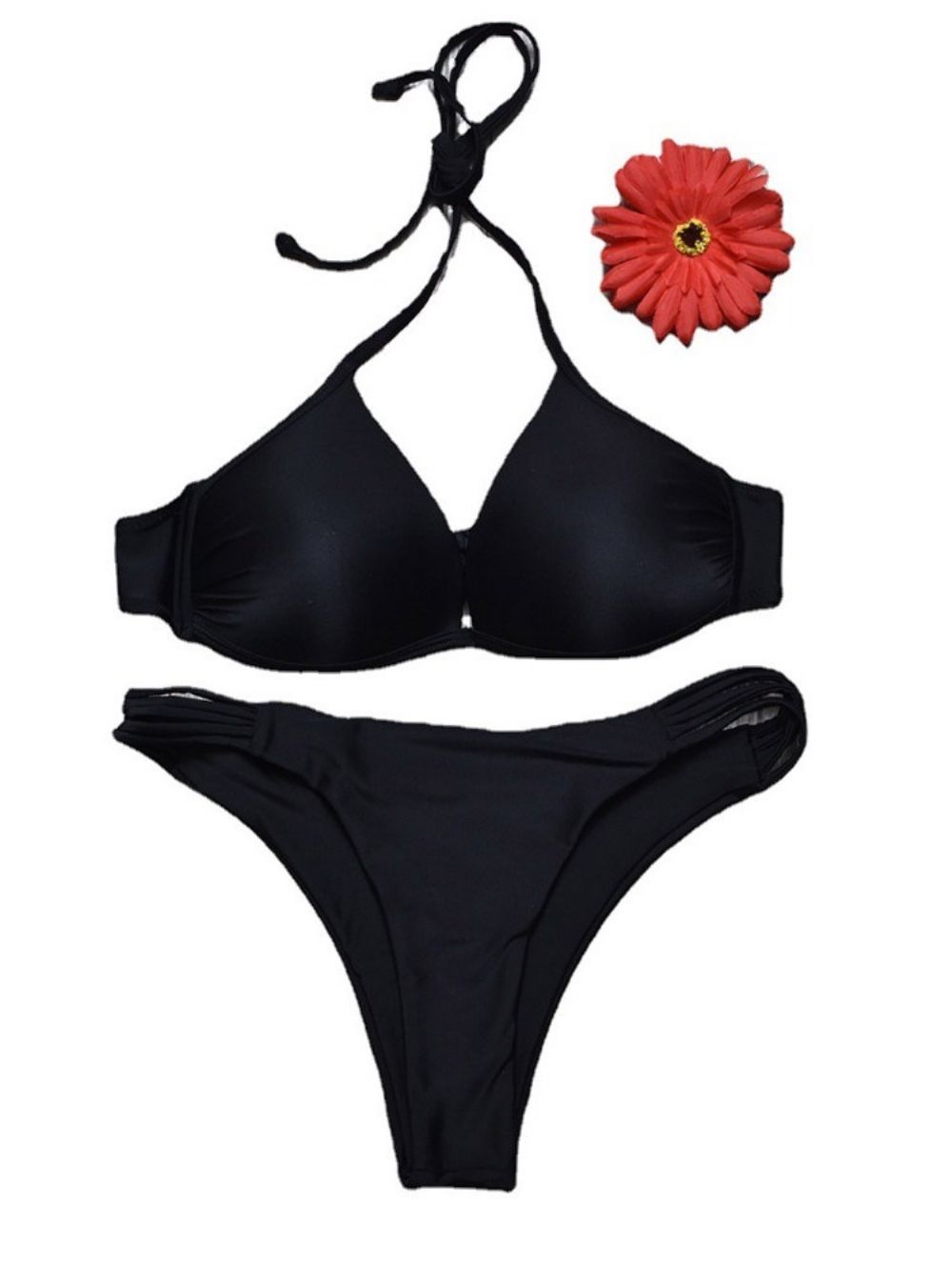 Conjunto De Sunga Sexy Com Cadarço Preto Tankini