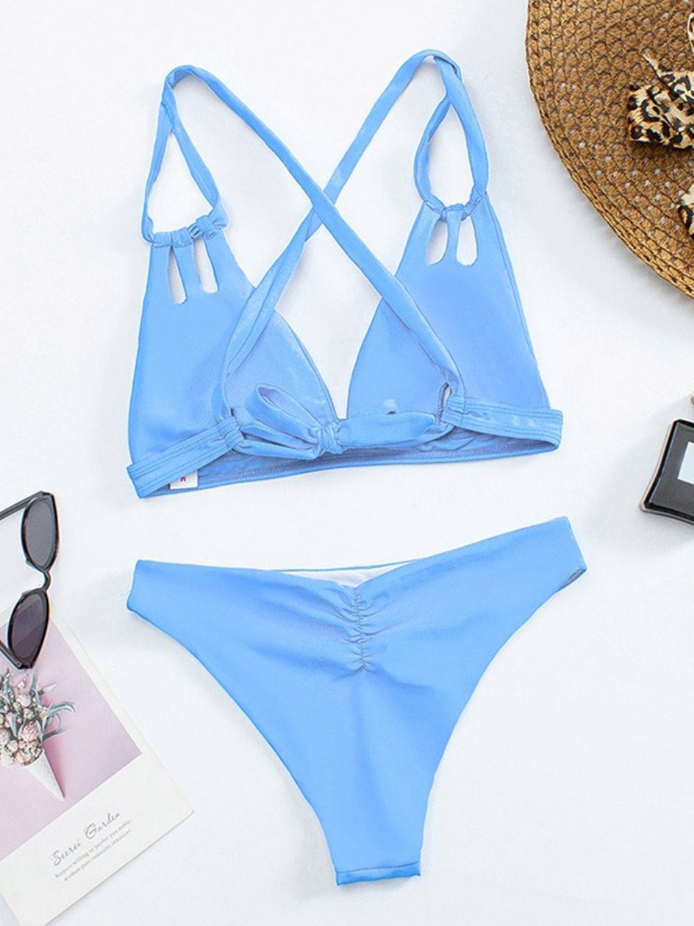 Conjunto De Sunga Simples Sky Blue Sexy Tankini