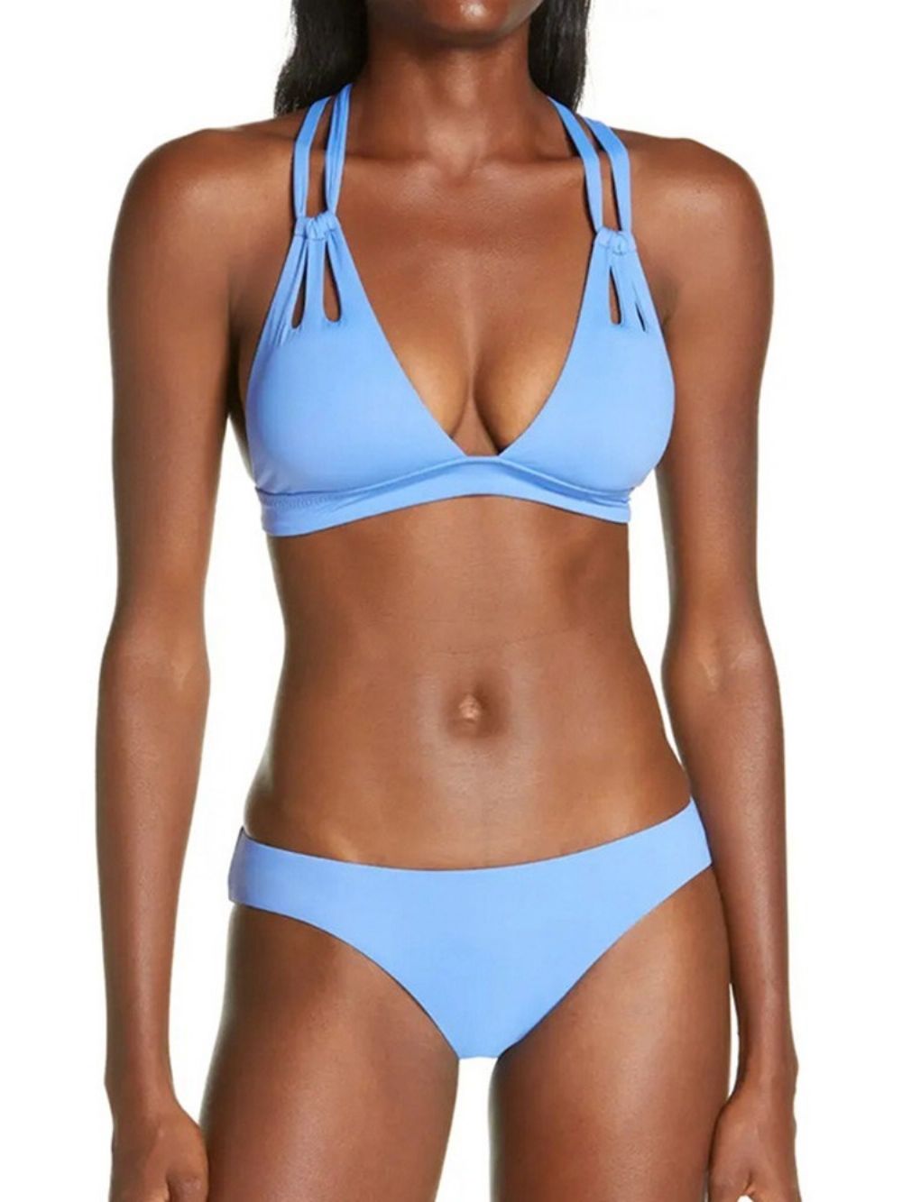 Conjunto De Sunga Simples Sky Blue Sexy Tankini