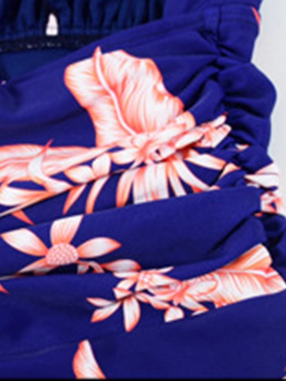 Roupa De Banho Oca De Uma Peça Floral Com Cadarço Sexy Plus Size