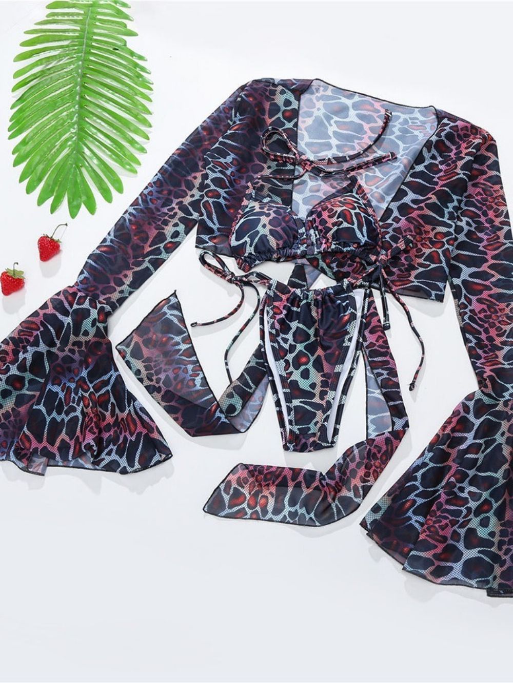 Tankini Set Beach Look Leopard Swimwear Beachwear