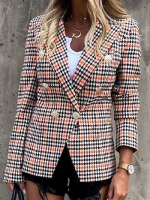 Blazer Casual De Comprimento Médio De Inverno Sem Manga Com Lapela Entalhada