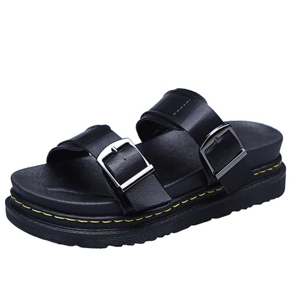 Chinelos Femininos Slip-On Com Fivela De Borracha