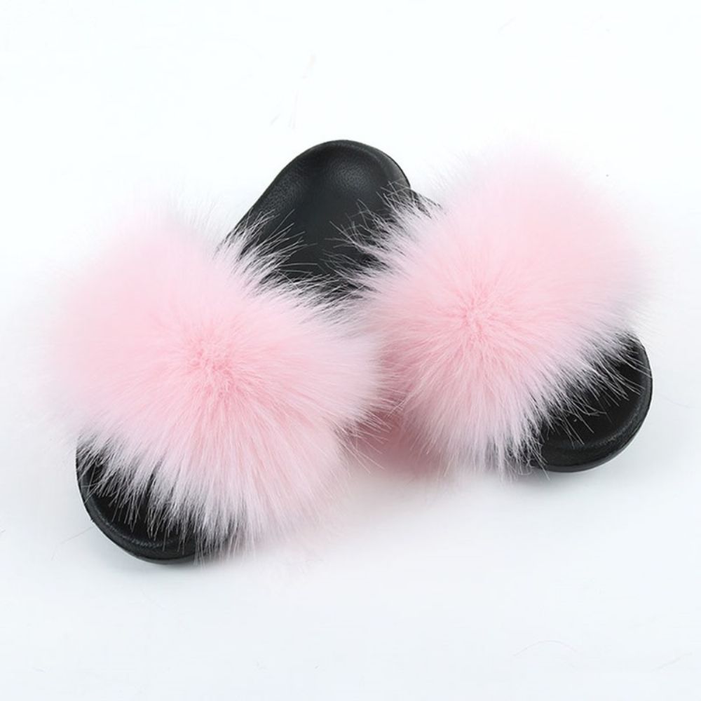 Pompon Flat Com Chinelos Simples Deslizantes