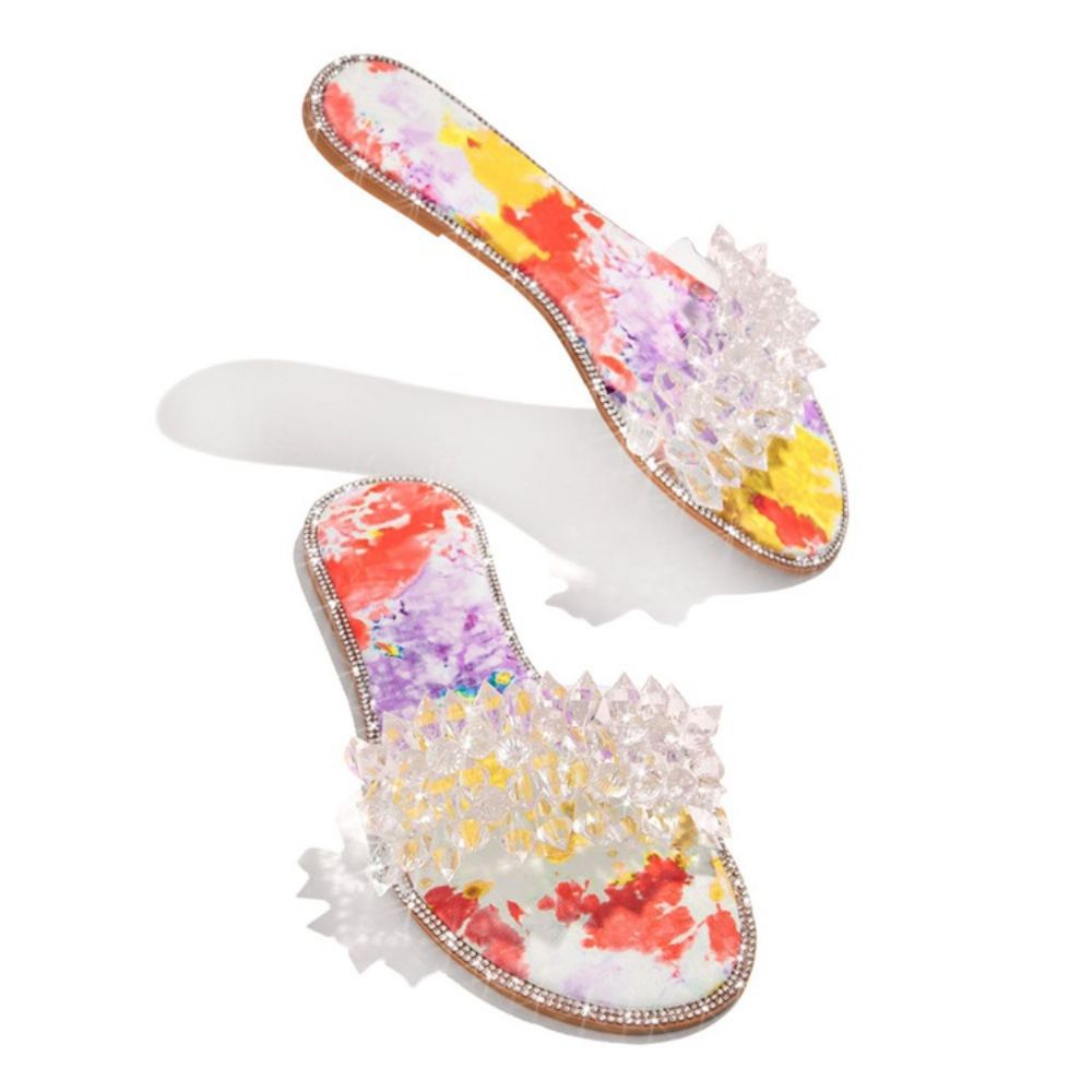 Slip-On Candy Flat Color Com Chinelos Casuais