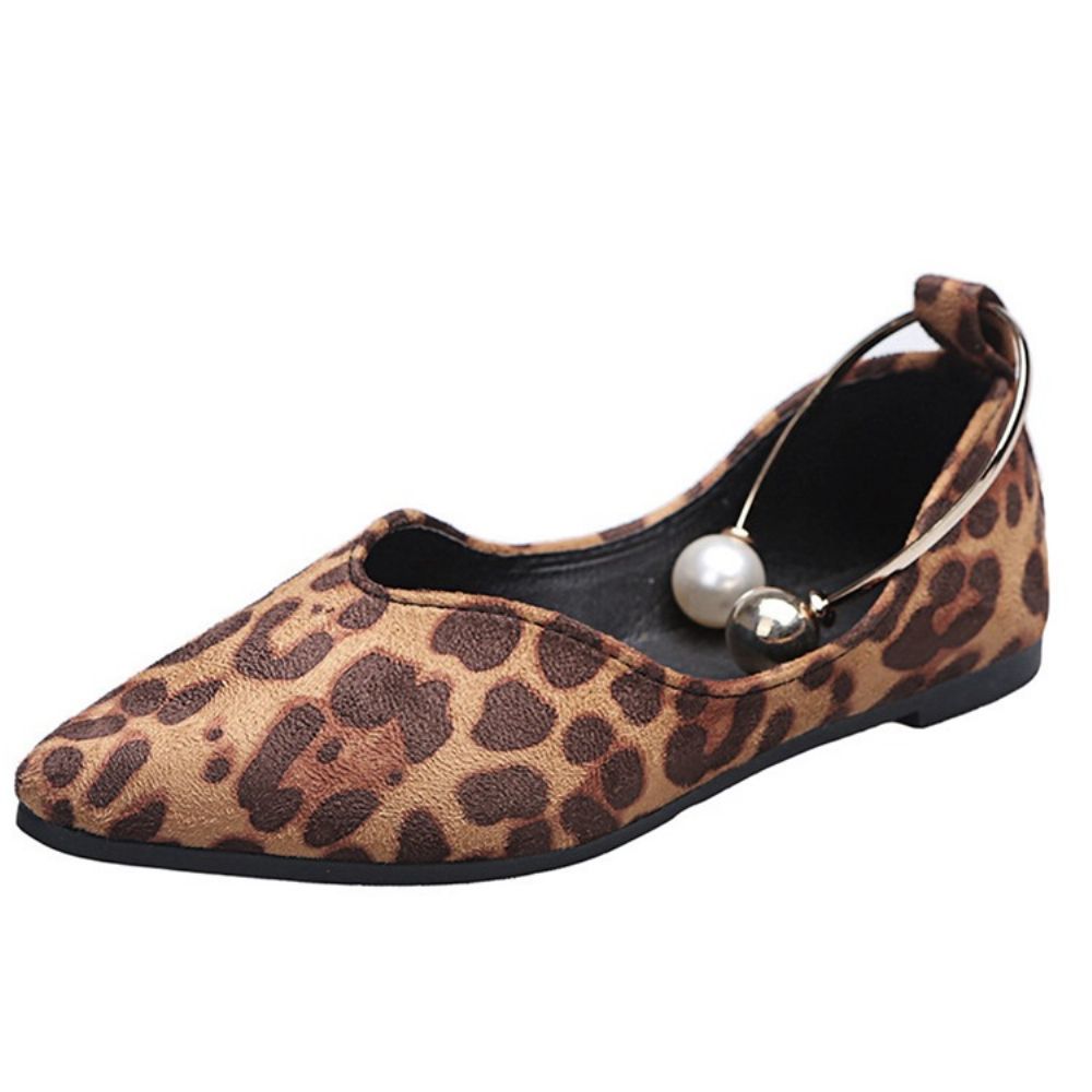 Sapatilhas Estampadas Com Sapatos Finos Femininos Leopardo