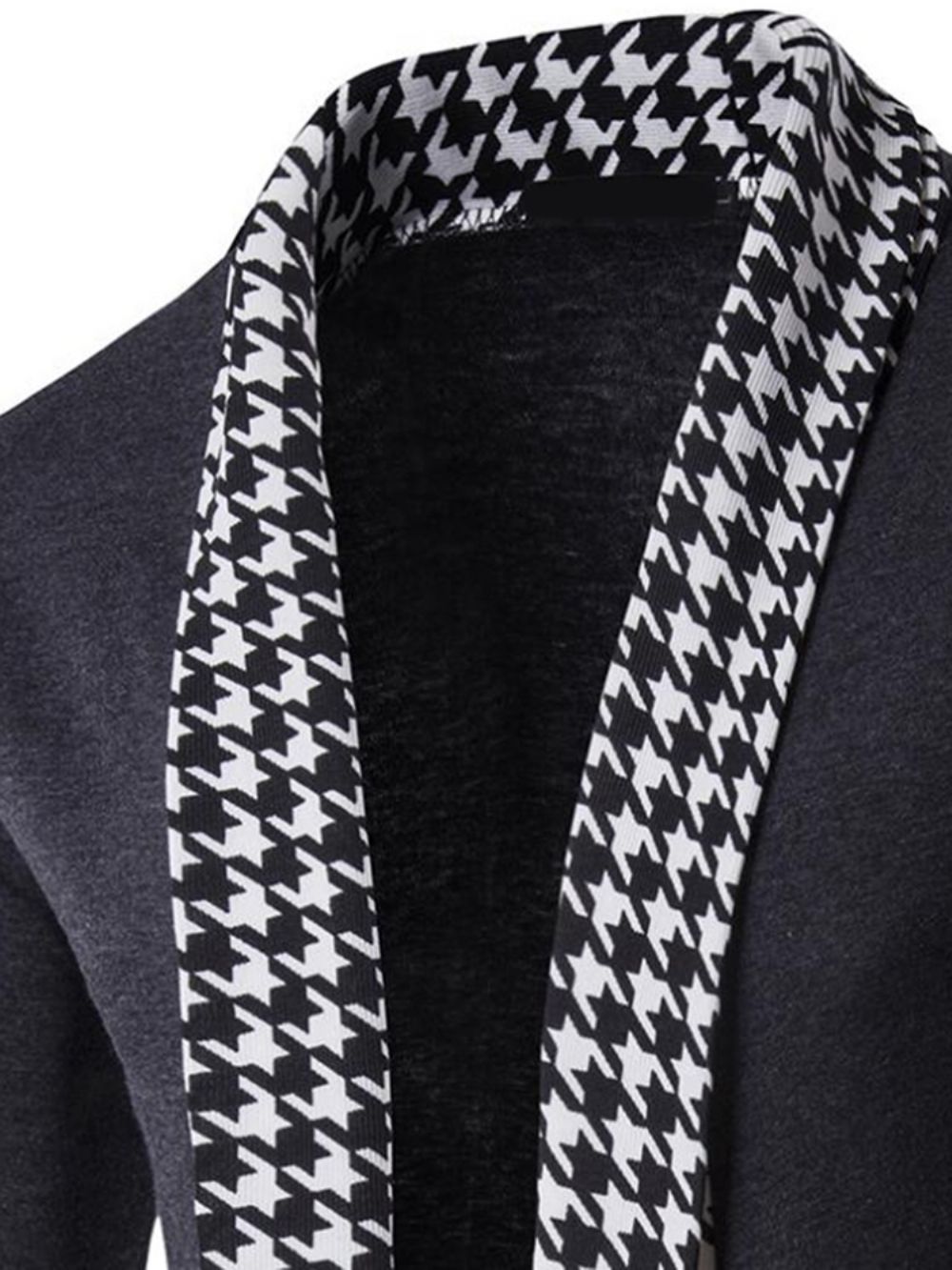 Cardigan Masculino De Malha De Retalhos Vogue Houndstooth