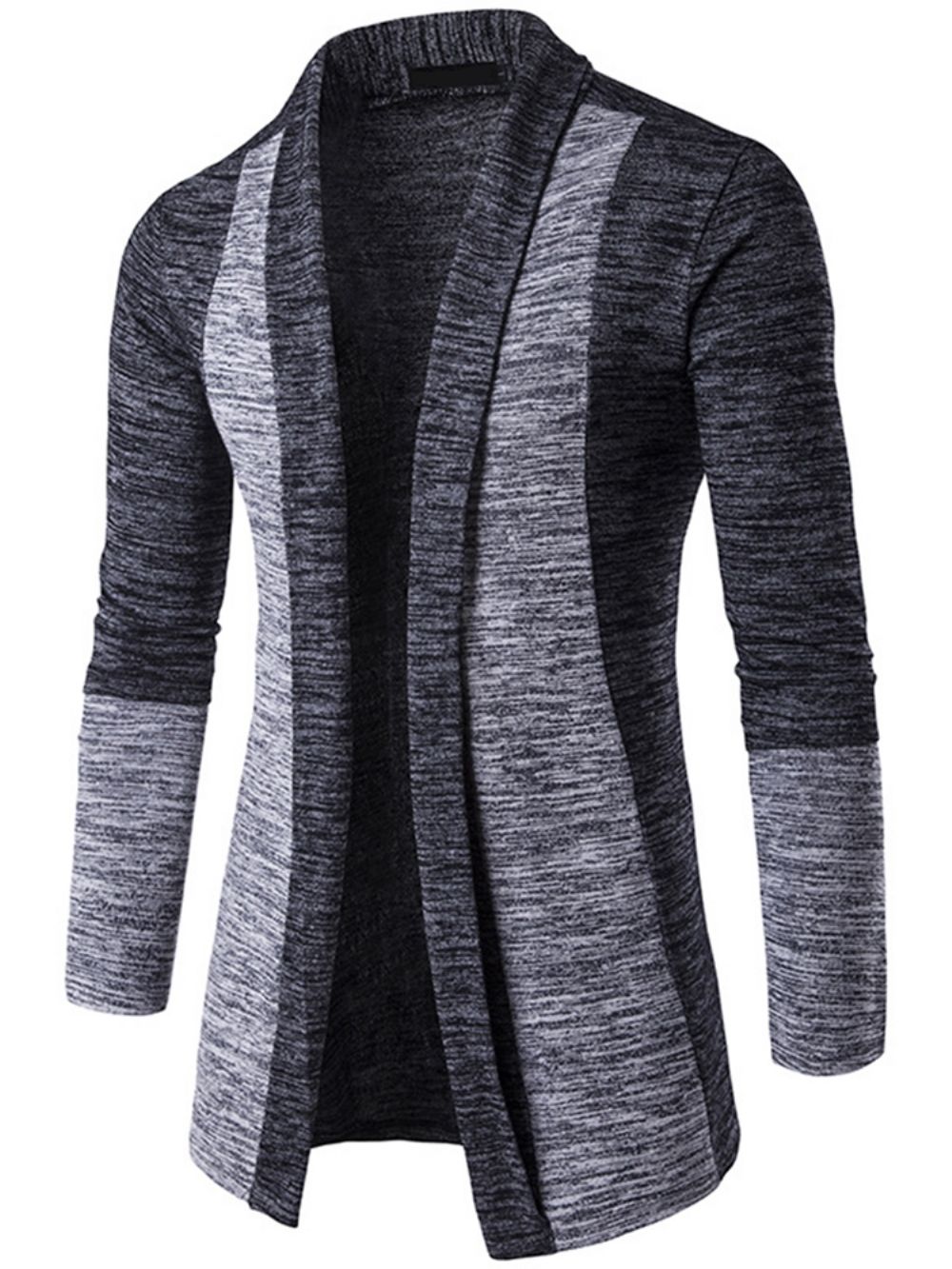 Color Block Cardigan Casual Malha Masculina