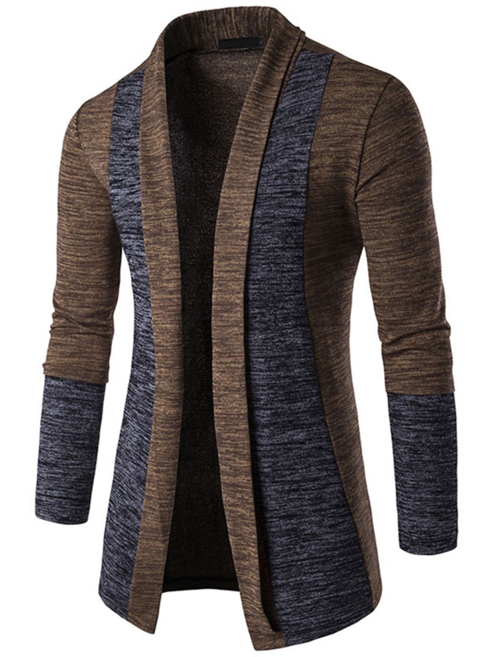 Color Block Cardigan Casual Malha Masculina