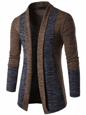 Color Block Cardigan Casual Malha Masculina