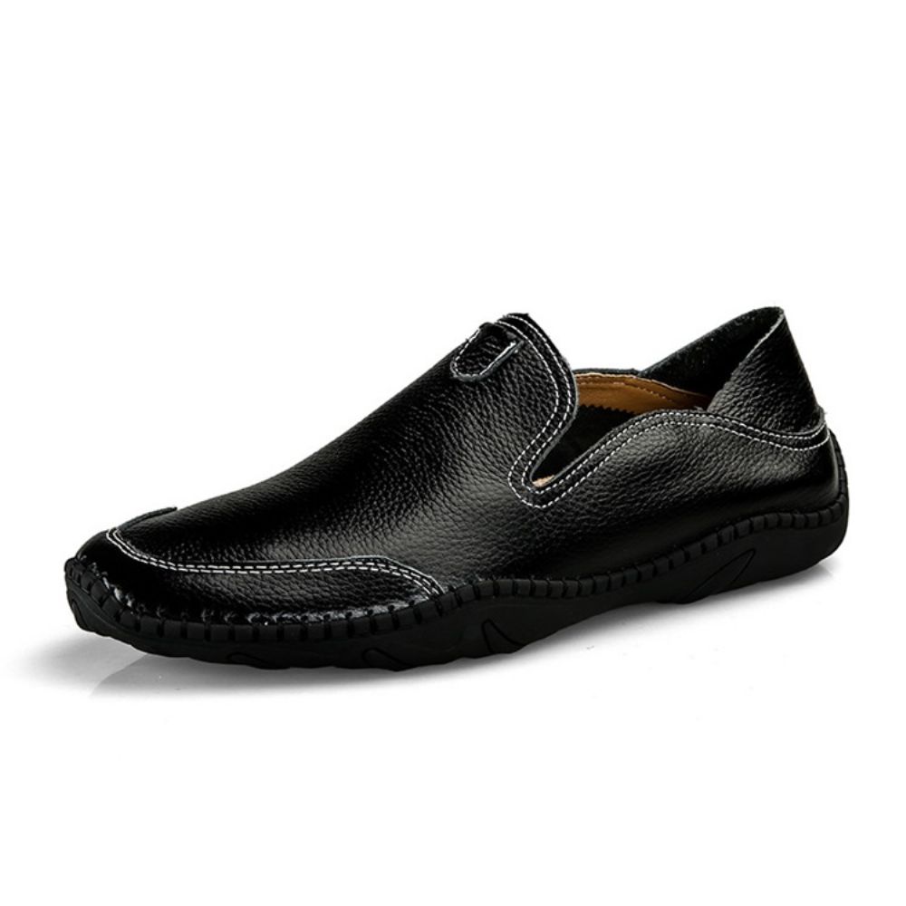 Mocassins Masculinos Confortáveis De Pu Bico Redondo De Pu