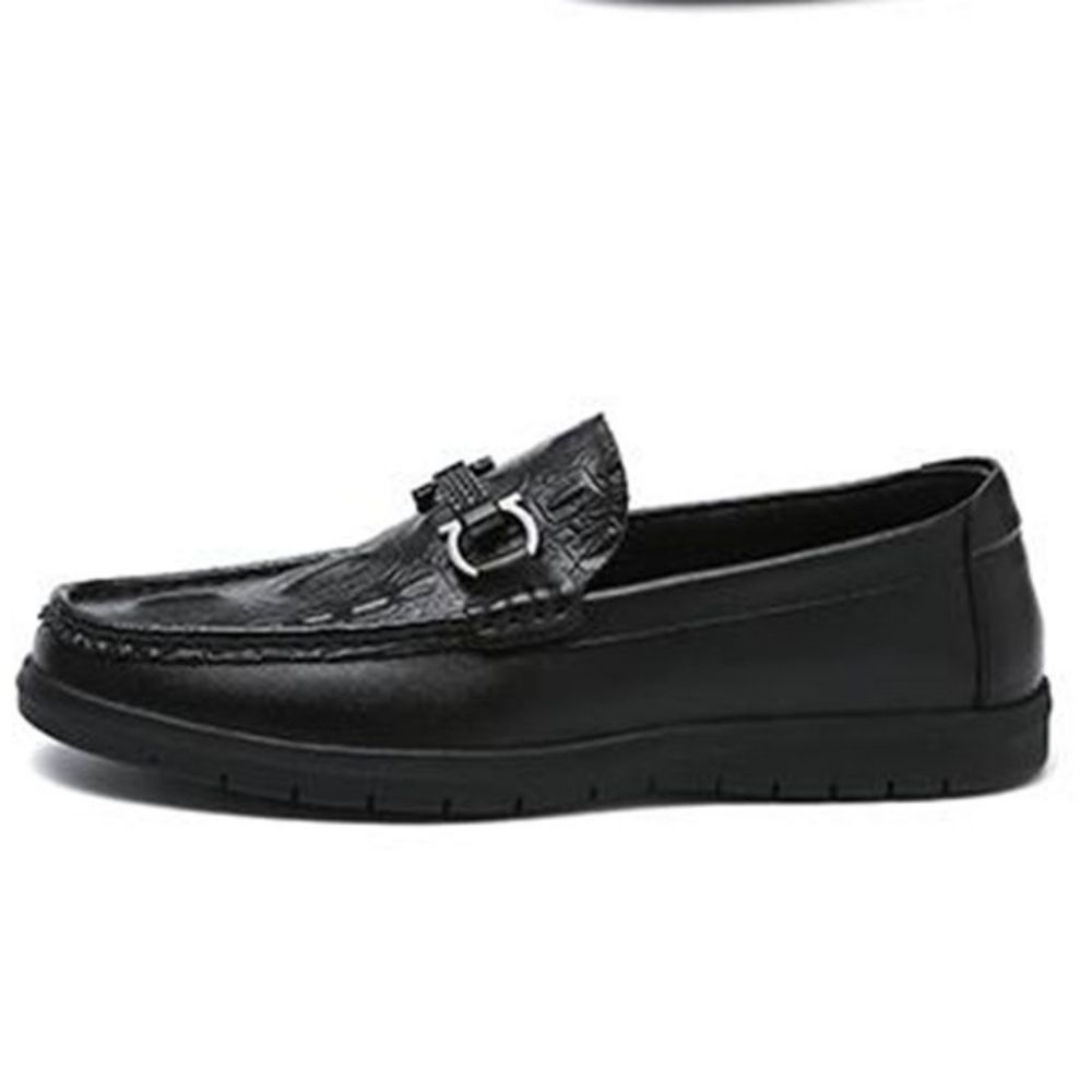 Sapatos Casuais Masculinos Pu Slip-On Com Cano Baixo