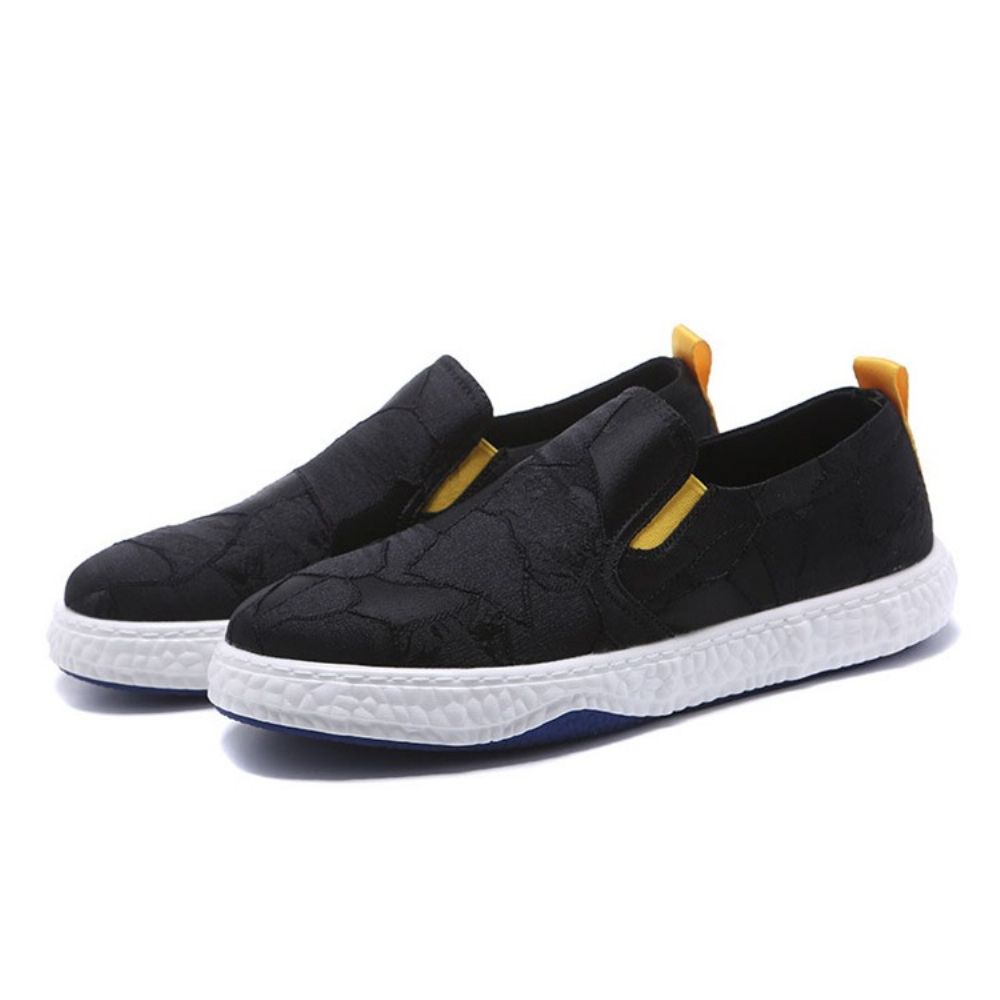 Sapatos De Skate Masculinos Slip-On Color Block Bico Redondo Pu