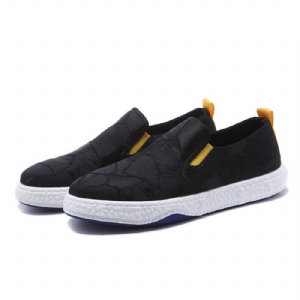 Sapatos De Skate Masculinos Slip-On Color Block Bico Redondo Pu