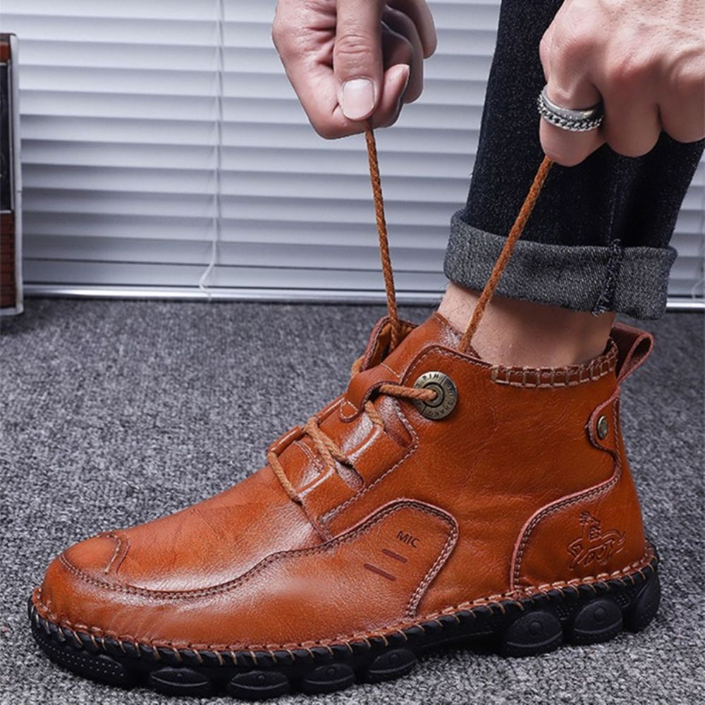 Sapatos De Trabalho Masculinos De Pu Com Cadarço