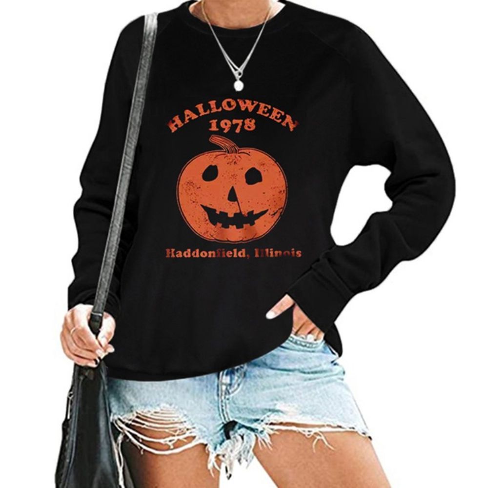 Moletom Com Capuz De Caveira Com Estampa De Halloween Manga Raglan Gola Redonda Manga Longa