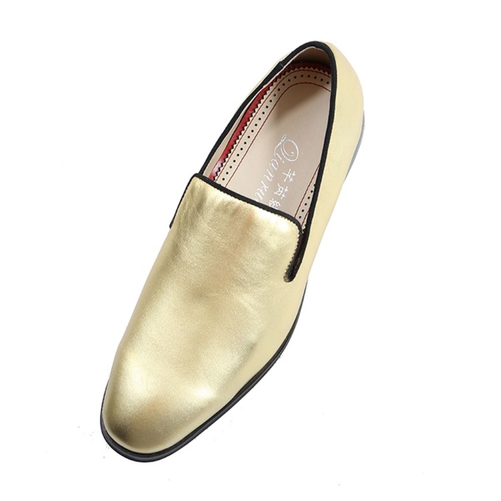 Oxfords Masculinos Com Decote Baixo Dourado