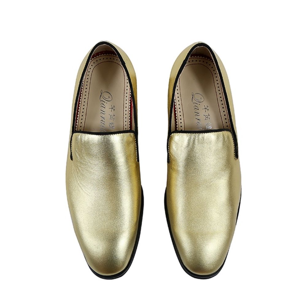 Oxfords Masculinos Com Decote Baixo Dourado