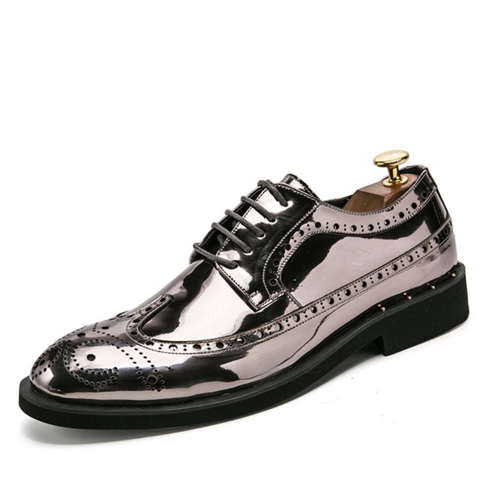 Oxfords Masculinos Lisos De Dedo Redondo All Match