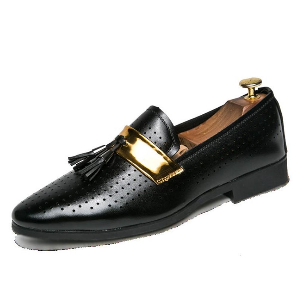 Oxfords Masculinos Slip-On Com Franja Oca Color Block