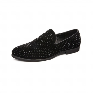 Sapatos Casuais Masculinos Slip-On Bico Redondo E Corte Baixo