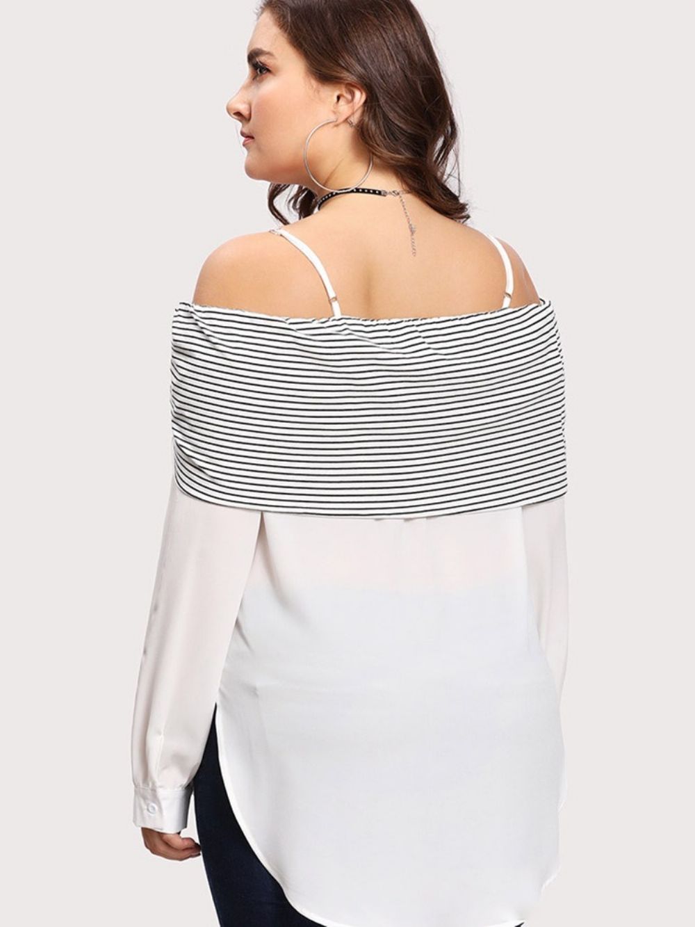 Blusa Tamanho Médio Com Listras De Patchwork