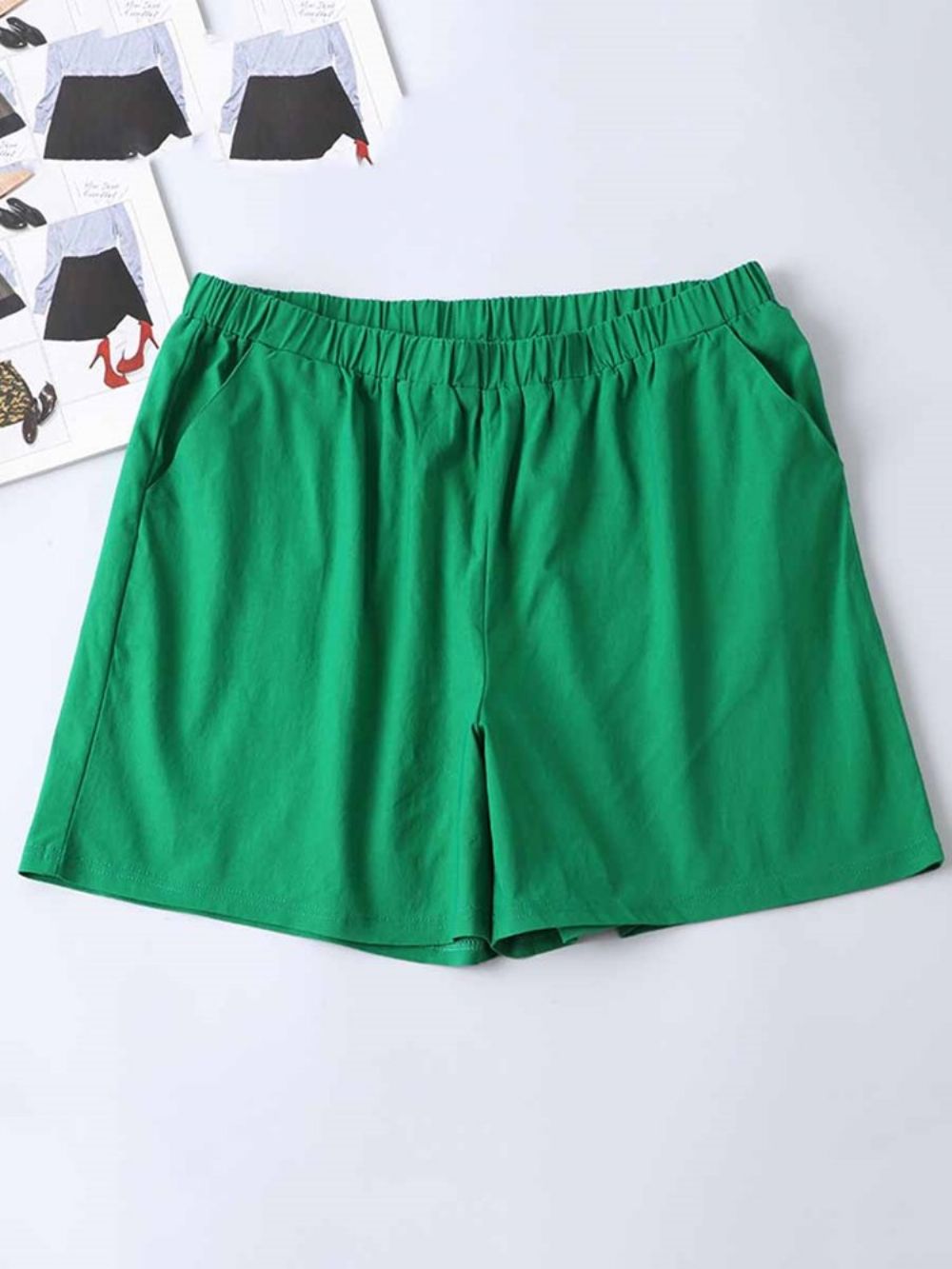 Calças Esportiva De Verão Com Bolsos Femininos Plus Size Shorts Lisos