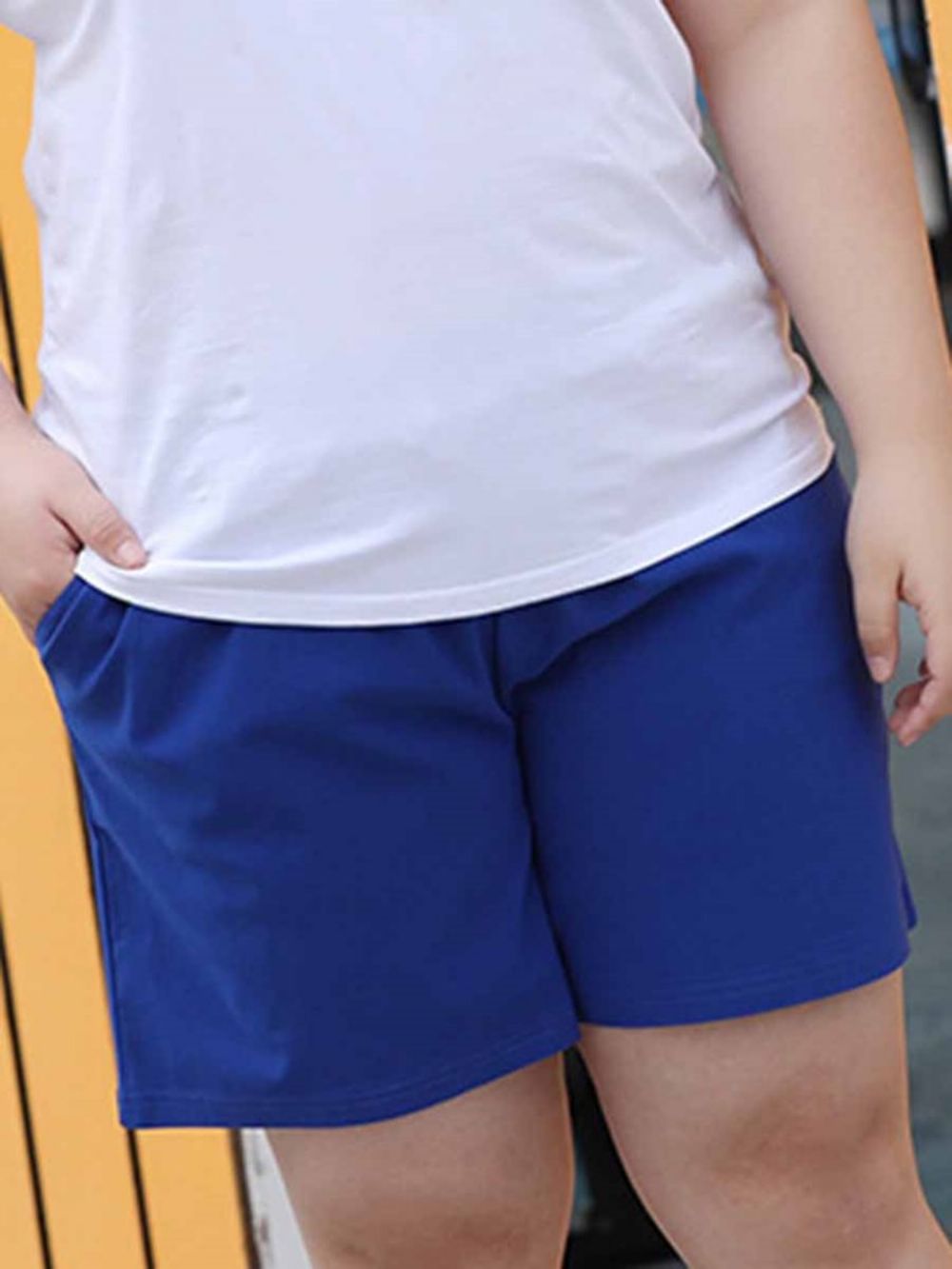 Calças Esportiva De Verão Com Bolsos Femininos Plus Size Shorts Lisos