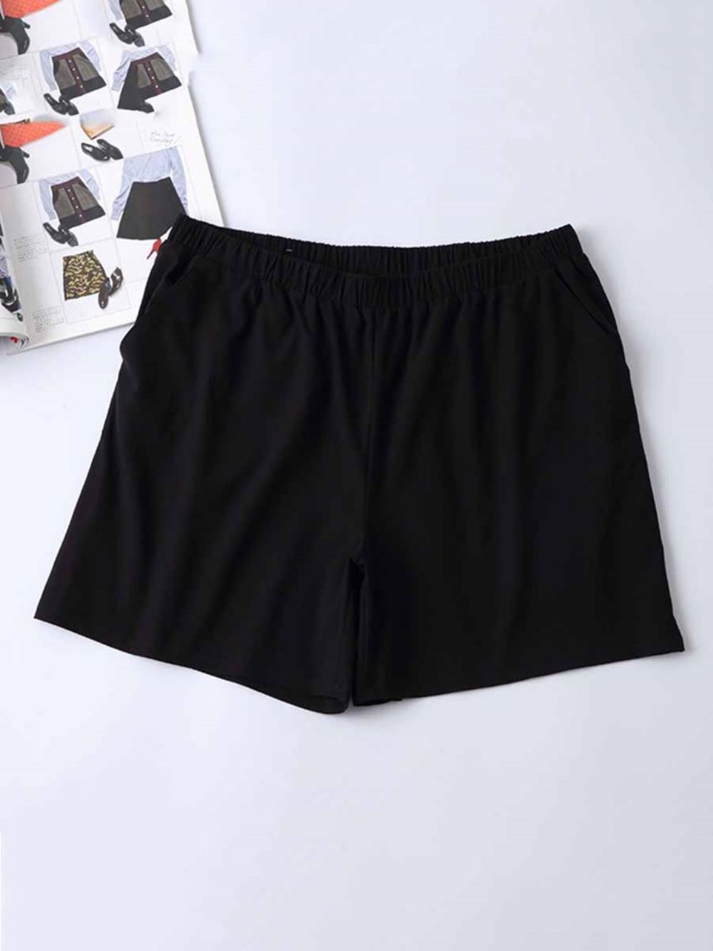 Calças Esportiva De Verão Com Bolsos Femininos Plus Size Shorts Lisos