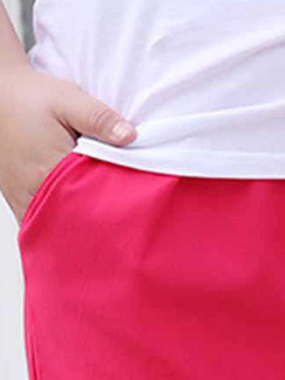 Calças Esportiva De Verão Com Bolsos Femininos Plus Size Shorts Lisos