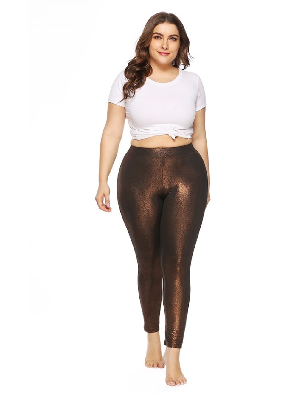 Leggings Lisas De Cintura Alta Plus Size