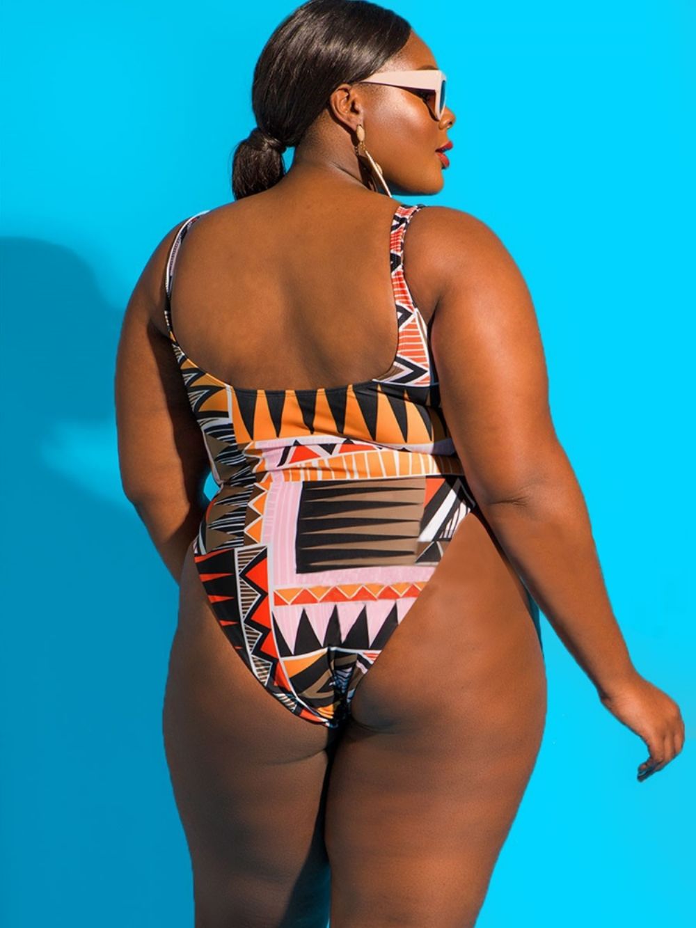 Roupa De Banho Com Alça De Espaguete Dashiki Com Estampa Africana Plus Size