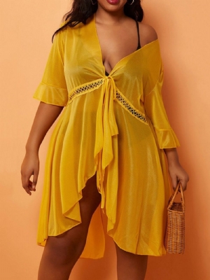 Tops De Praia Lisos Com Cadarço Da Moda Plus Size