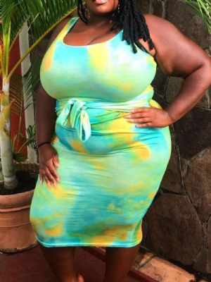 Vestido Bodycon Plus Size Sem Manga E Sem Cadarço