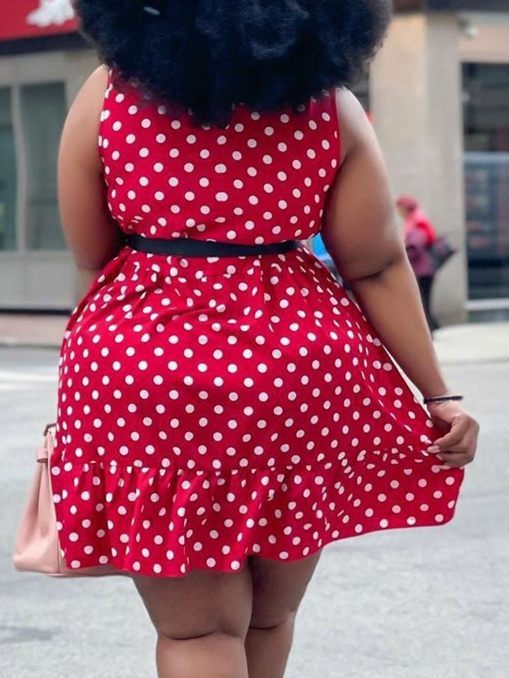 Vestido De Retalhos Sem Manga Acima Do Joelho Doce Plus Size