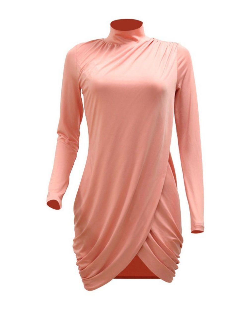 Vestido Bodycon Manga Longa Assimétrica Assimétrica Primavera