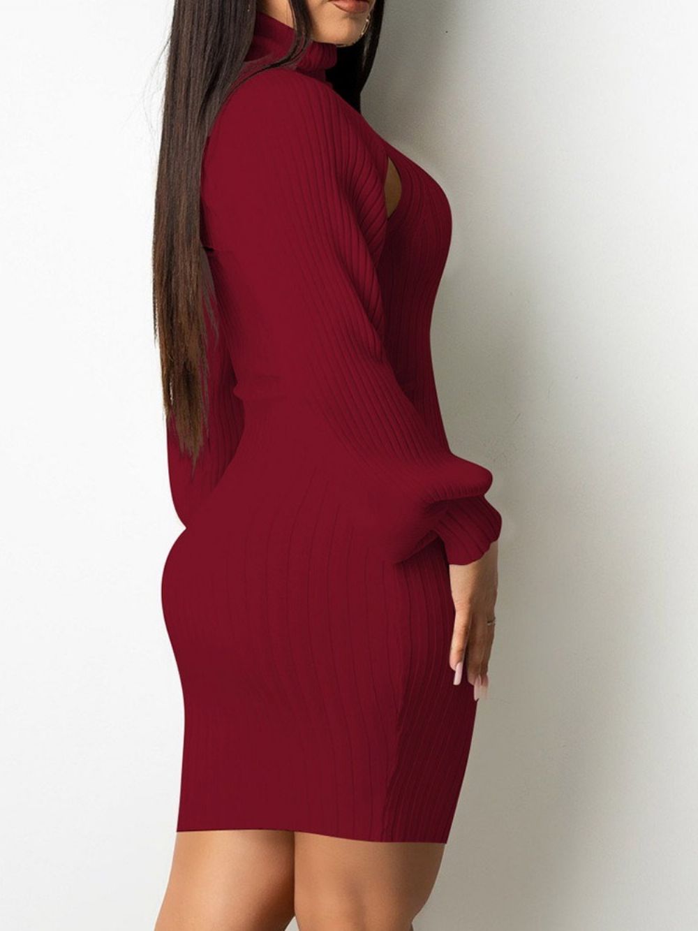 Vestido Bodycon Simples Sem Manga Acima Do Joelho