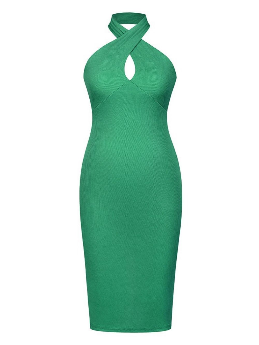 Vestido Bodycon Verão Sem Mangas Sem Costas E Meio Da Panturrilha