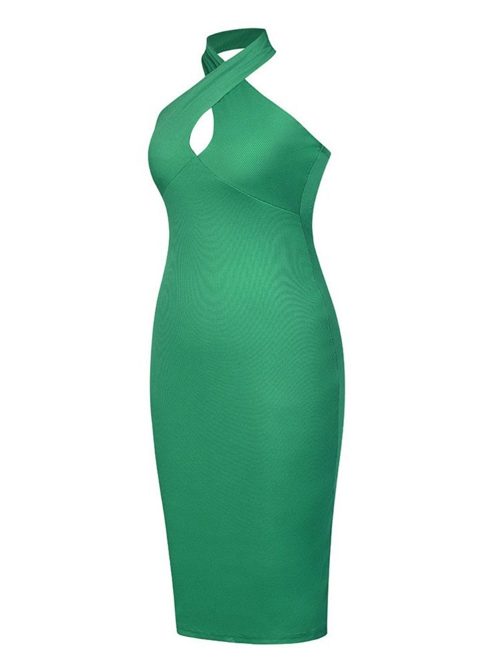 Vestido Bodycon Verão Sem Mangas Sem Costas E Meio Da Panturrilha