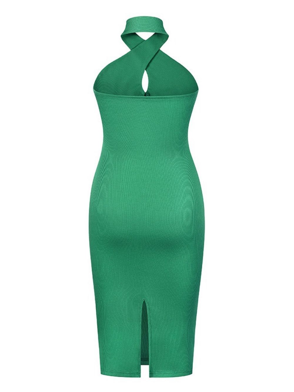 Vestido Bodycon Verão Sem Mangas Sem Costas E Meio Da Panturrilha