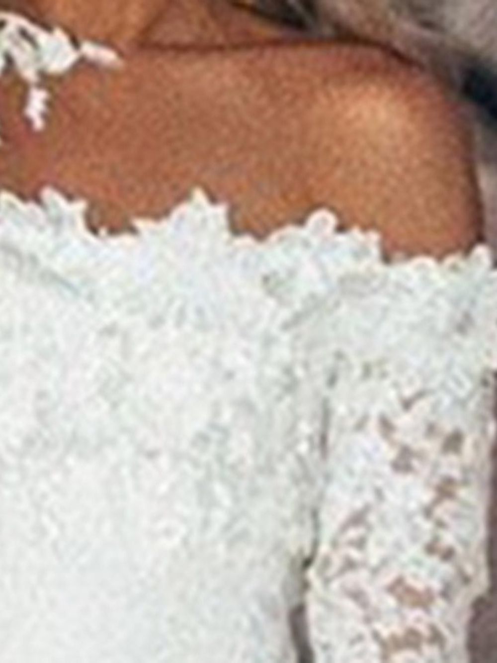 Vestido Elegante Pulôver De Renda Acima Do Joelho E Manga Longa